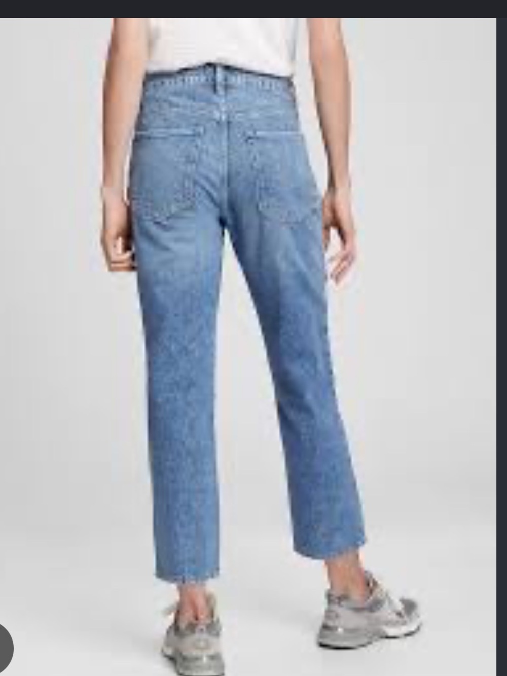 Gap Jeans - light/medium blue distressed raw hem “universal slim boyfriend